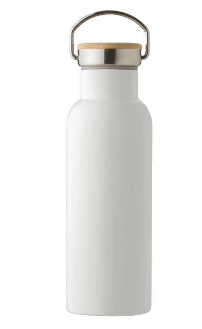 Moderne Stainless-Steel Flasche mit Bambusdeckel | 500ml
