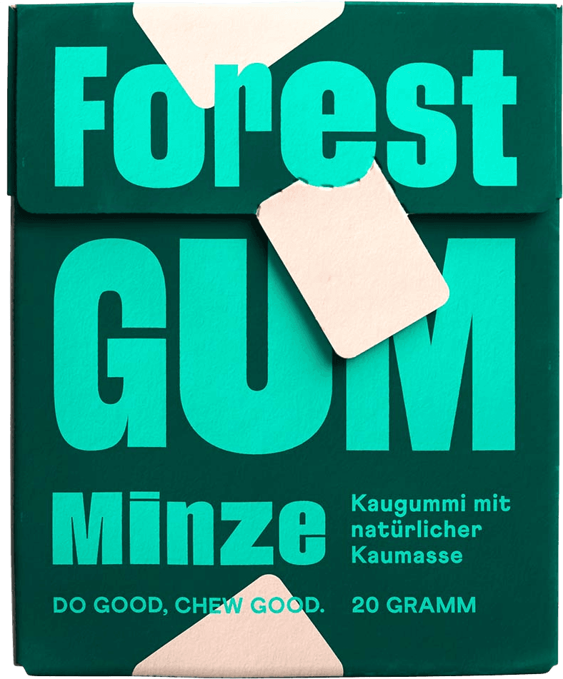 Pflanzliches Kaugummi Minze | Forest Gum | vegan, ohne Zucker | 20g
