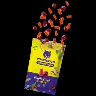 Zuckerfreie High Protein "Blueberry & Lemon" Gummibärchen | POWERBEÄRS | glutenfrei, laktosefrei | 50g