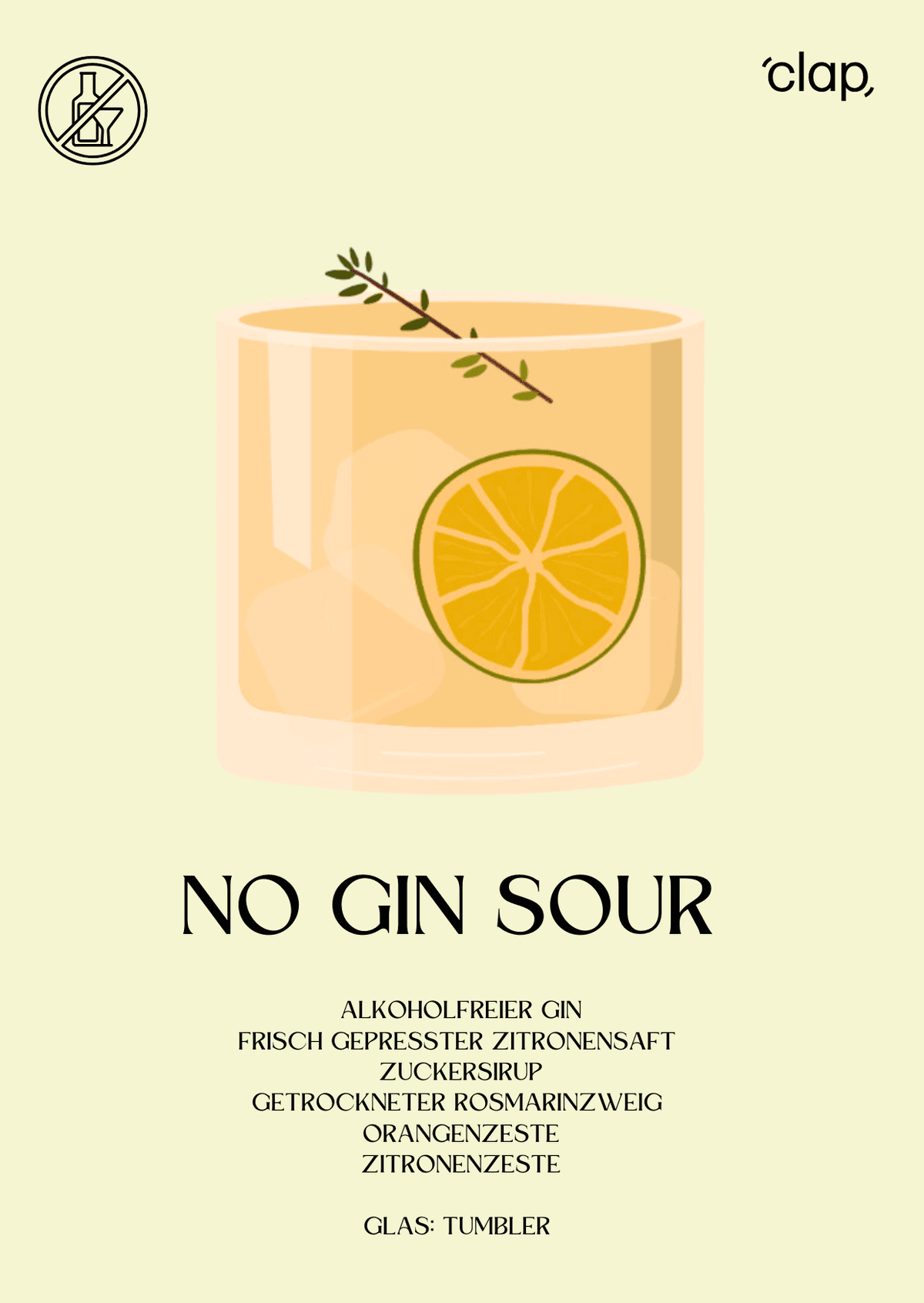 No Gin Sour - Cocktail Rezeptkarte