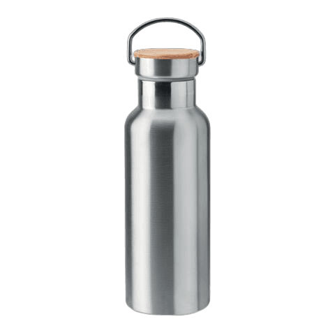 Doppelwandige Trinkflasche mit Bambus Deckel