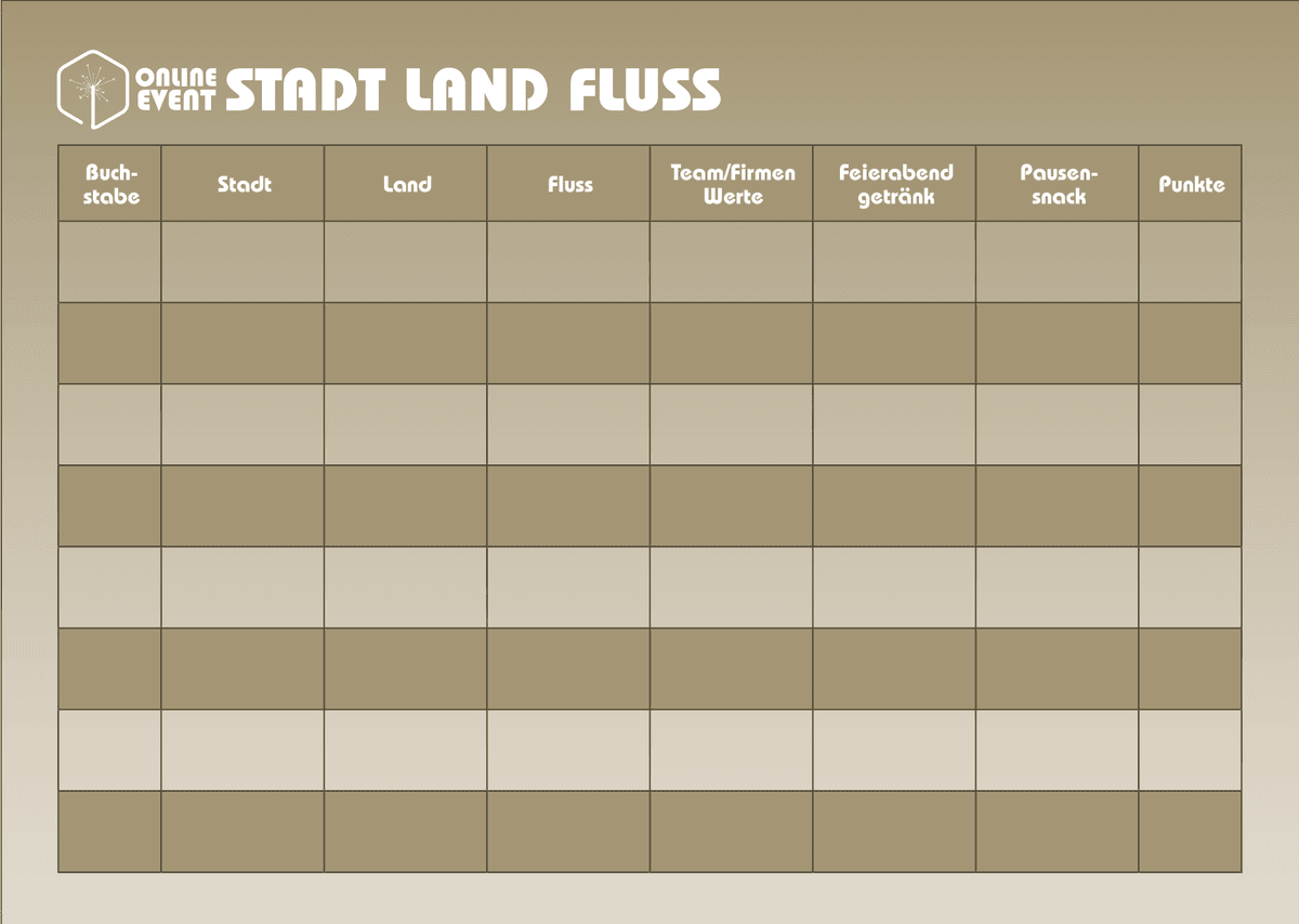 Mini-Team-Challenge: Stadt Land Fluss