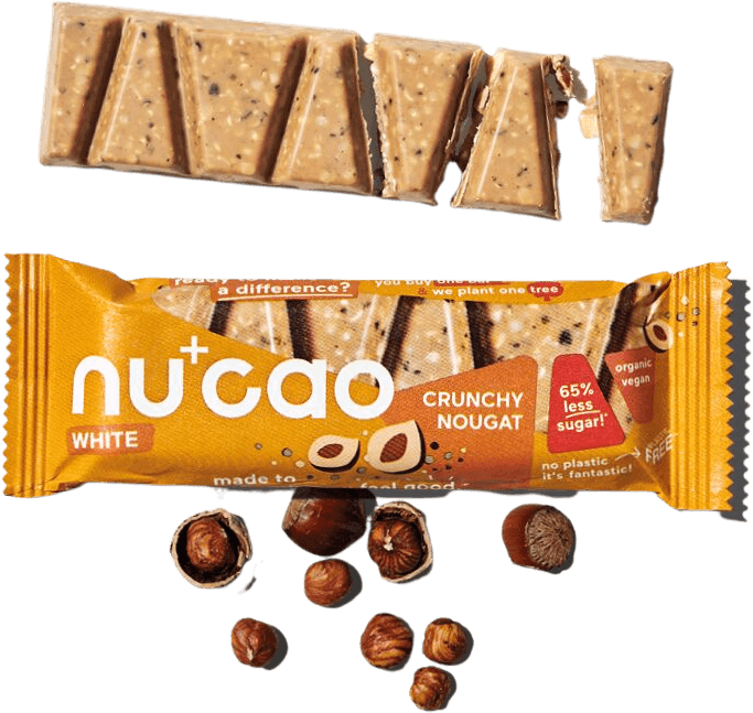 Schoko Riegel "White Crunchy Nougat" | Nucao | bio, vegan | 40g