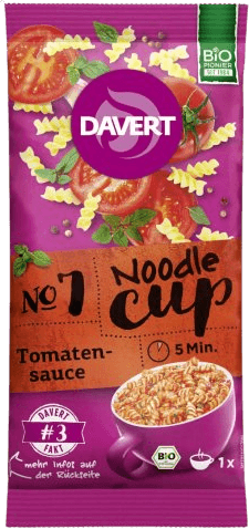 Noodle Cup Tomatensauce | Davert | bio, vegan, laktosefrei I67 g