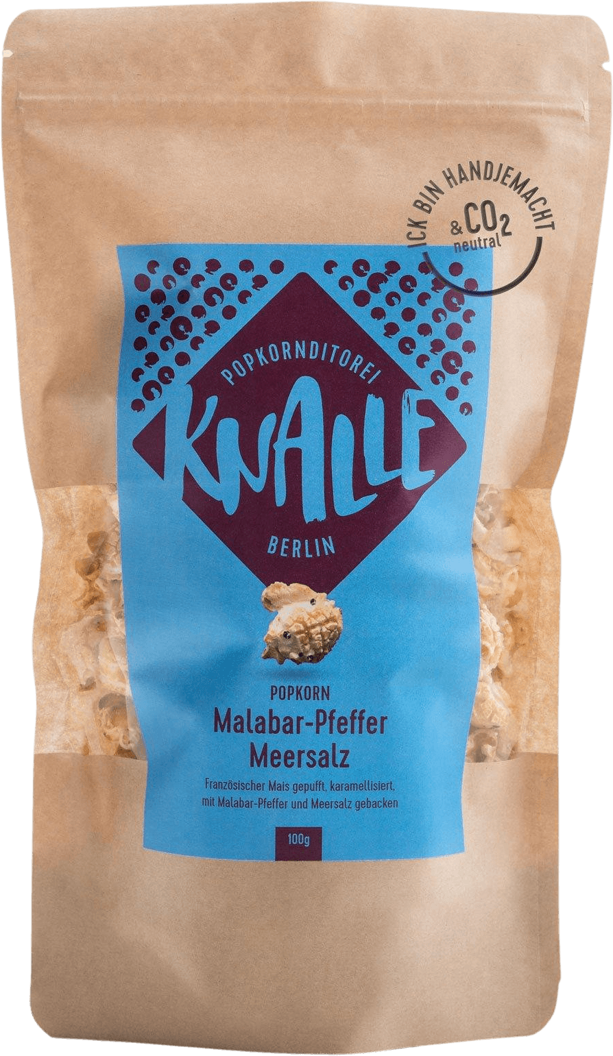 Popcorn "Malabar-Pfeffer Meersalz" | Knalle Popcorn | vegan | 40g
