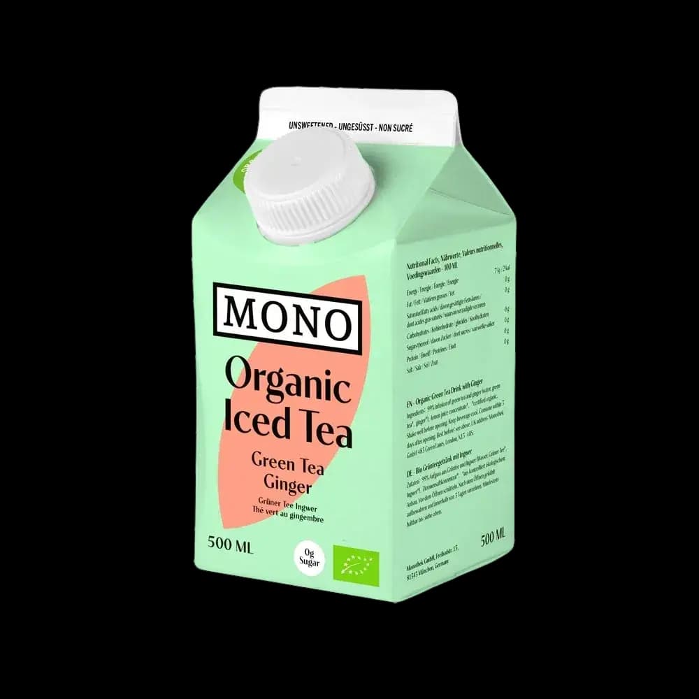 Zuckerfreier Eistee "Grüner Tee mit Ingwer" | Mono | bio | 500 ml