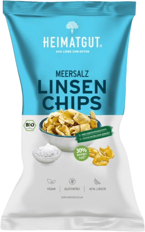 Linsen Chips Meersalz | Heimatgut | bio, vegan, glutenfrei | 75g