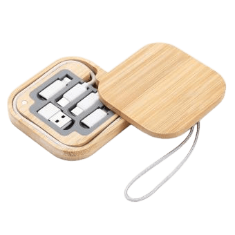 6-in-1 Ladekabel – Bambus,