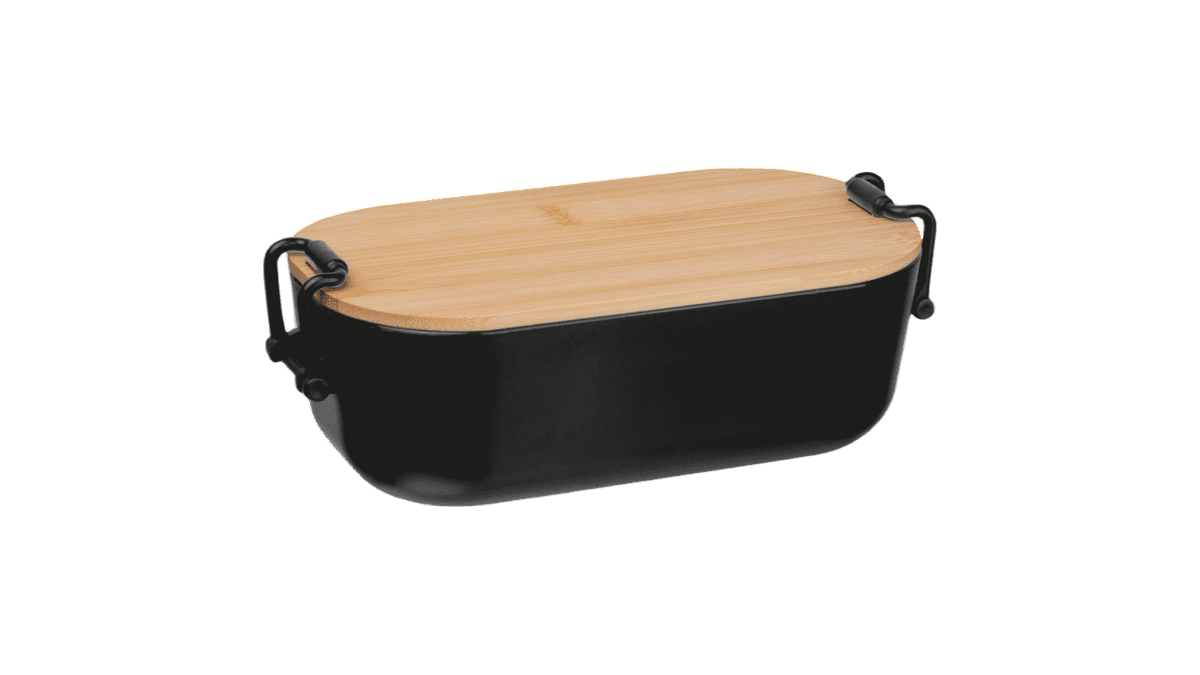 Lunchbox mit Bambusdeckel und Bügelverschluss